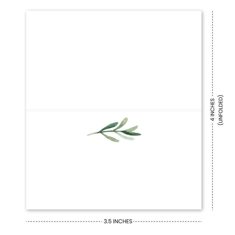 Hadley Designs 25 Elegant Greenery Tent Table Place Cards for Wedding, Thanksgiving Christmas Holiday, Easter Catering Buffet, Food Sign Paper, Escort Card Folded Seat Assignment and Setting Label - Image 2